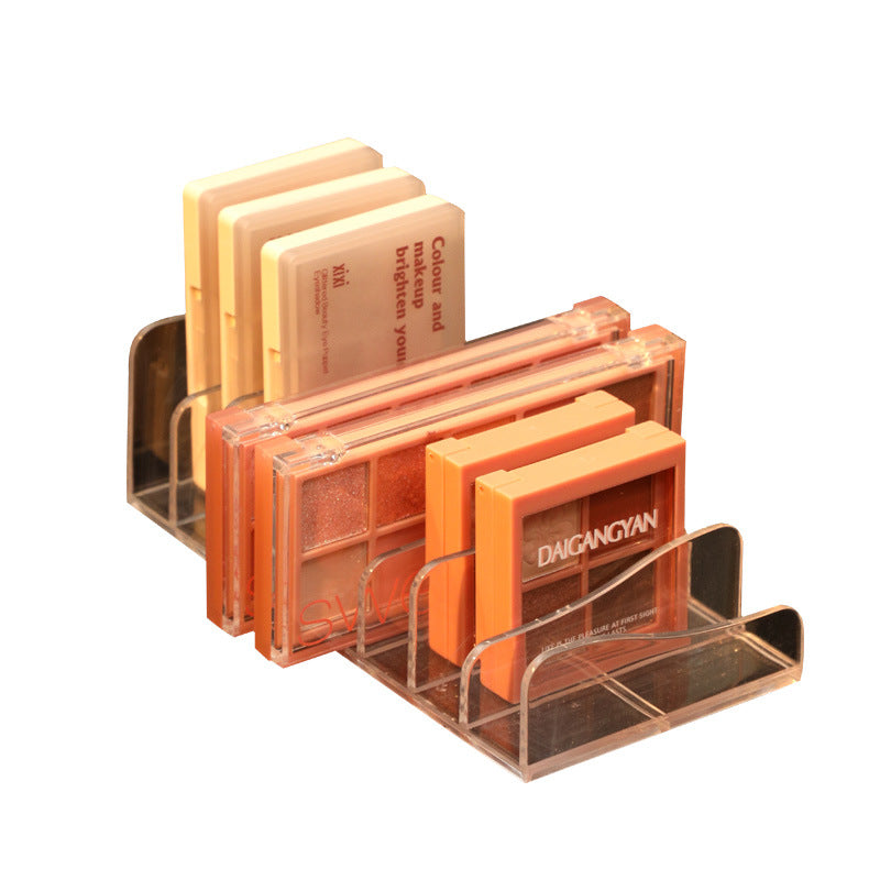 Makeup Table Eye Shadow Tray Storage Rack Transparent Powder Cake Box Desktop Drawer Partition Makeup Lipstick Cosmetic Rack