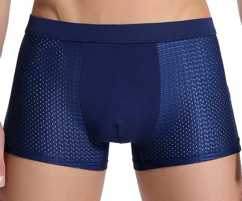 Men's ice silk flat corner pants with breathable mesh thin underwear and men's four corner underwear