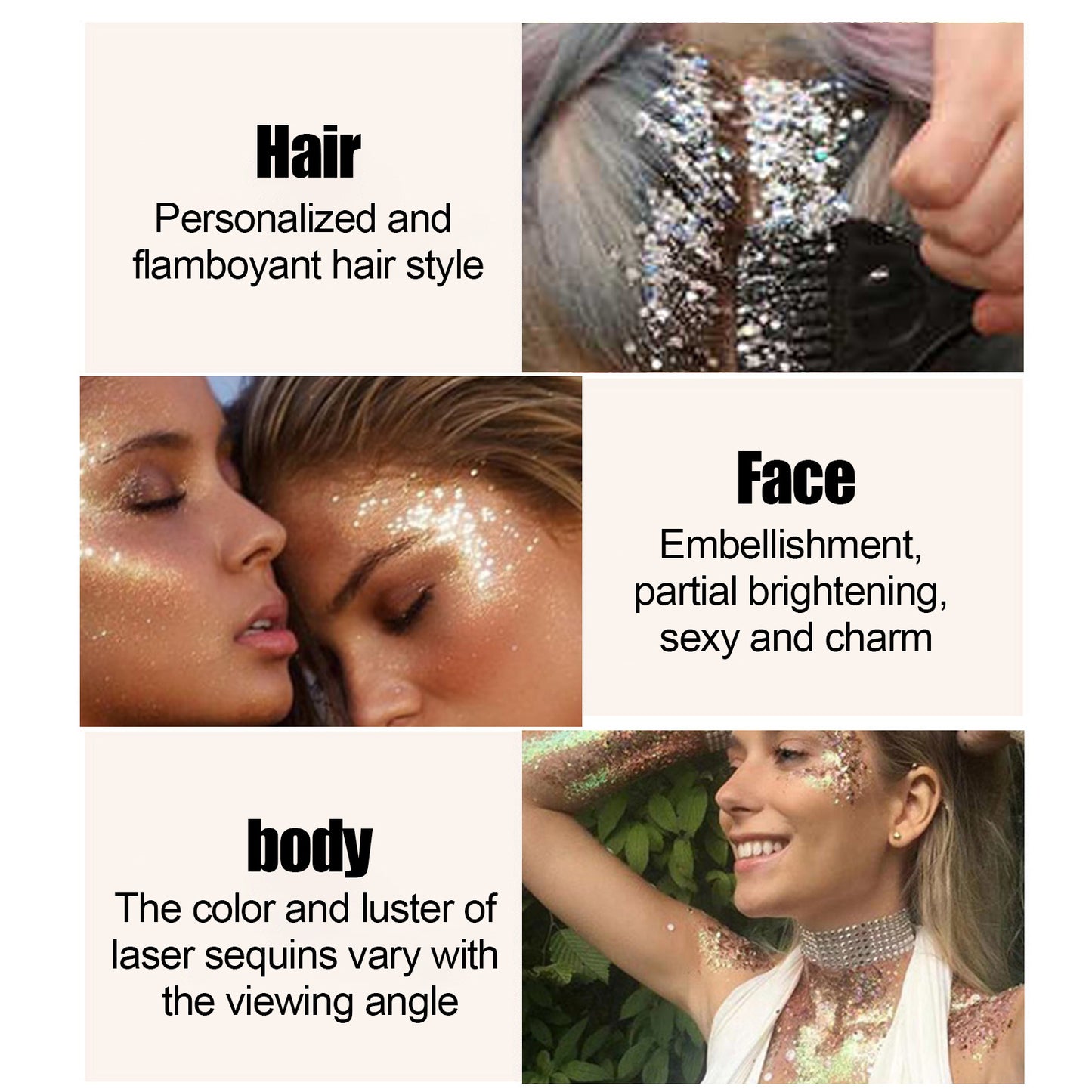 Glitter Body Skin Gel, Makeup Fish Scale Glitter Gel Glitter Stage Show Makeup Props Eyeshadow