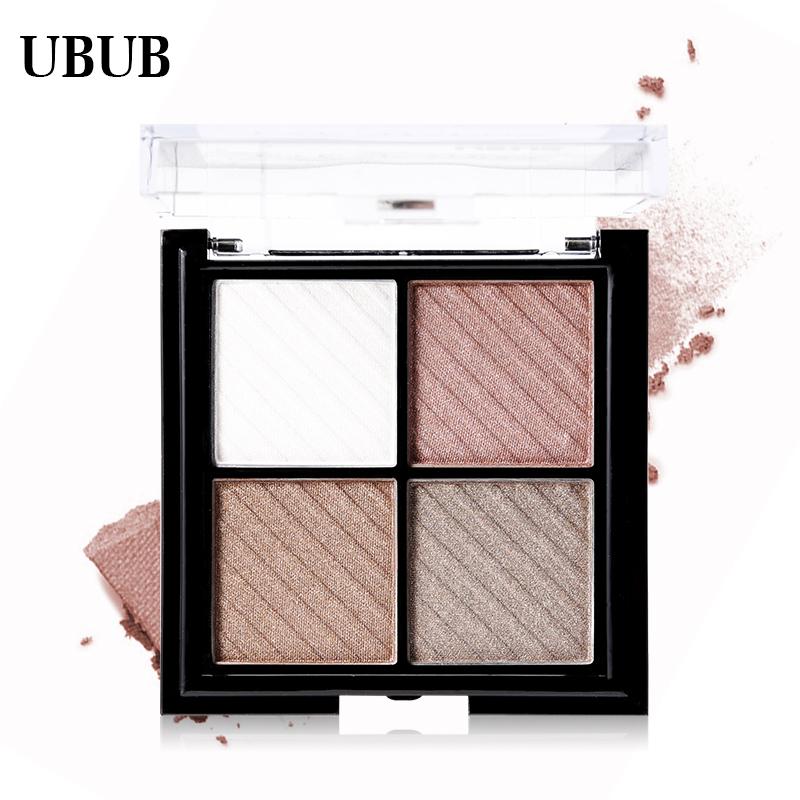 UBUB 4 Colors Eyeshadow Shimmer Natural Eyeshadow Matte Nude Metallic Earth Color Eye Shadow Beauty Makeup Palette
