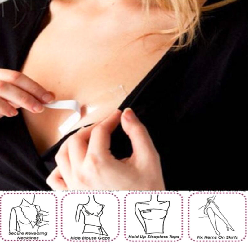 1 Meters Double Sided Adhesive Safe Body Tape Transparent Clothing Lingerie Bra Strip Medical Waterproof Tape Women Intimates
