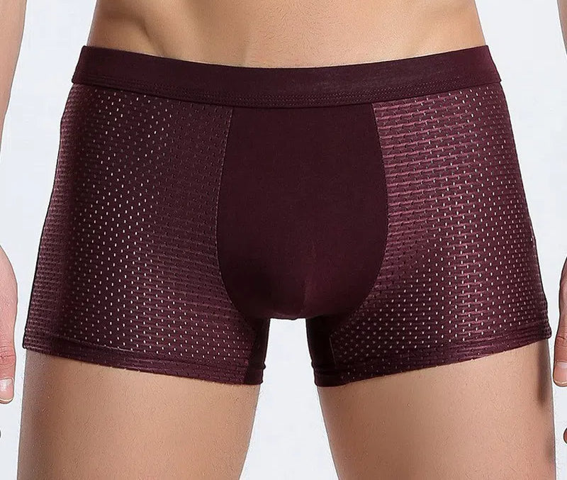 Men's ice silk flat corner pants with breathable mesh thin underwear and men's four corner underwear