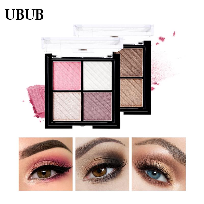 UBUB 4 Colors Eyeshadow Shimmer Natural Eyeshadow Matte Nude Metallic Earth Color Eye Shadow Beauty Makeup Palette