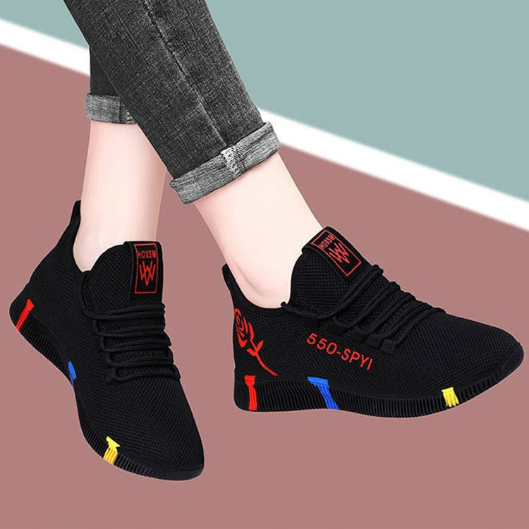 Autumn New Women's Shoes Fashion Single Shoes Casual Sports Travel Shoes Non slip Old Beijing Mesh Running Shoes
