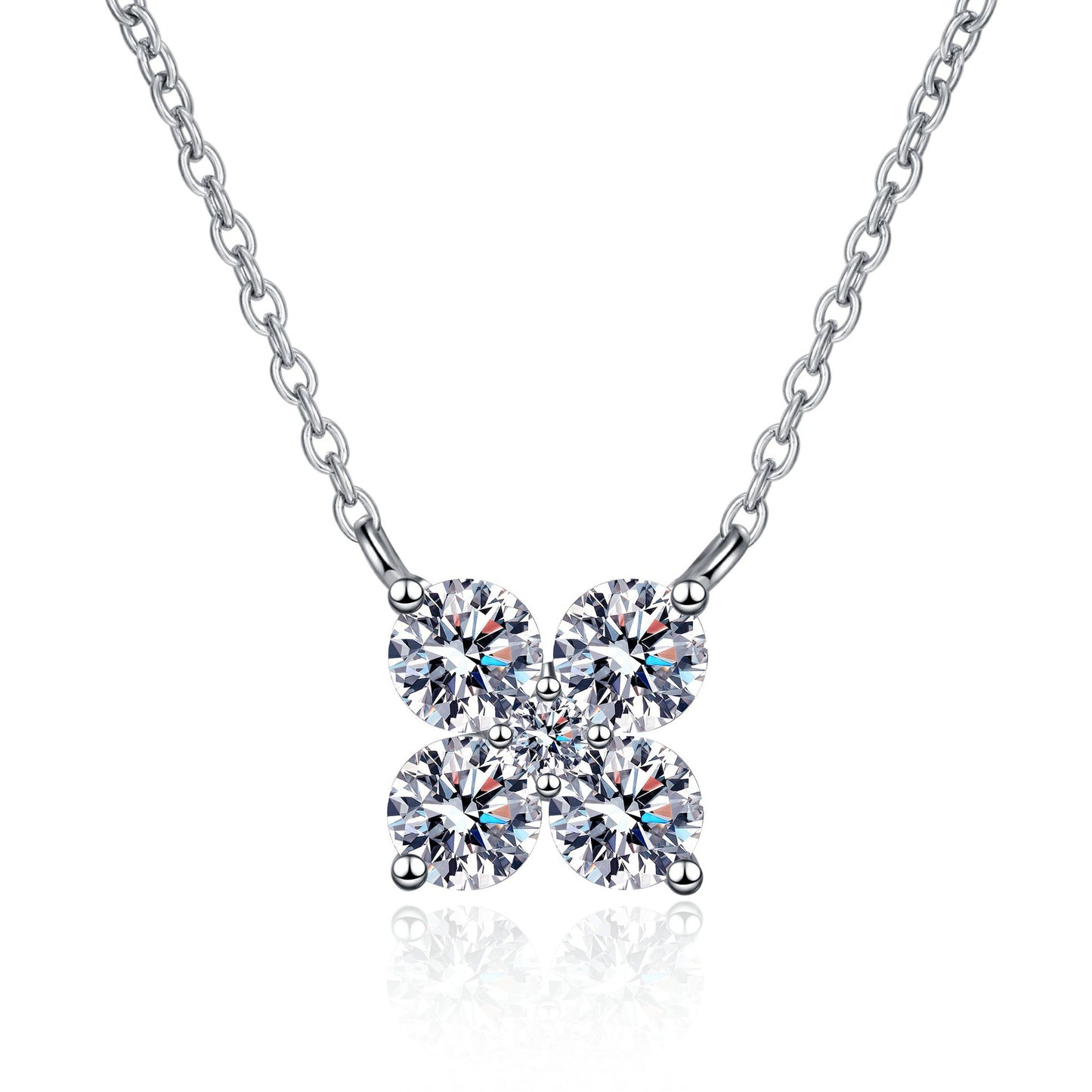 1.26 Carat Moissanite 925 Sterling Silver Geometric Shape Pendant Necklace