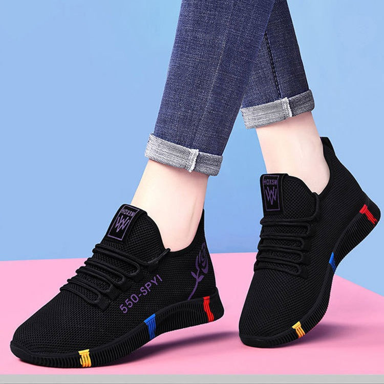 Autumn New Women's Shoes Fashion Single Shoes Casual Sports Travel Shoes Non slip Old Beijing Mesh Running Shoes