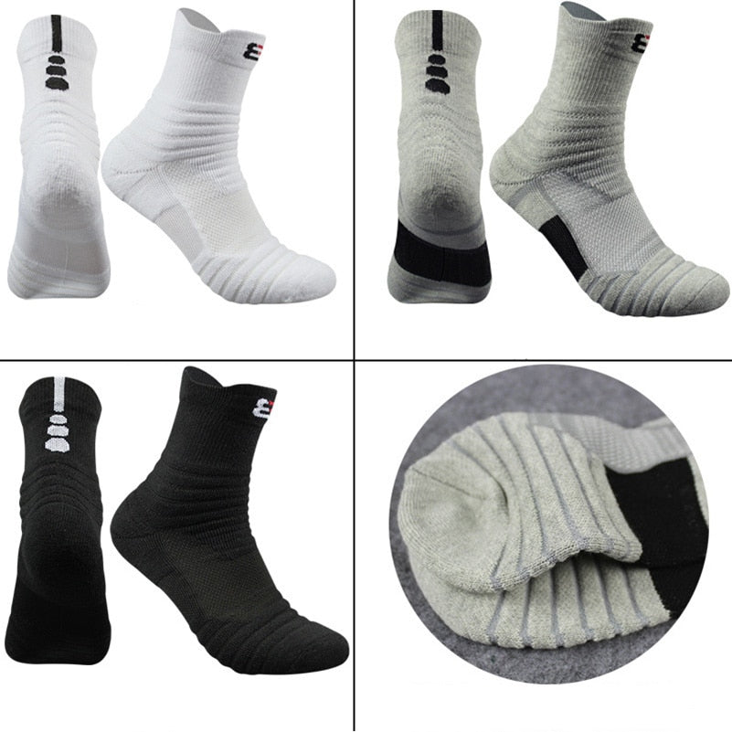 3 Pairs High Quality Men Socks Thick Mens Socks Profession Thermal Towel Bottom Foot Wear Terry Combed Cotton Male Long Tube
