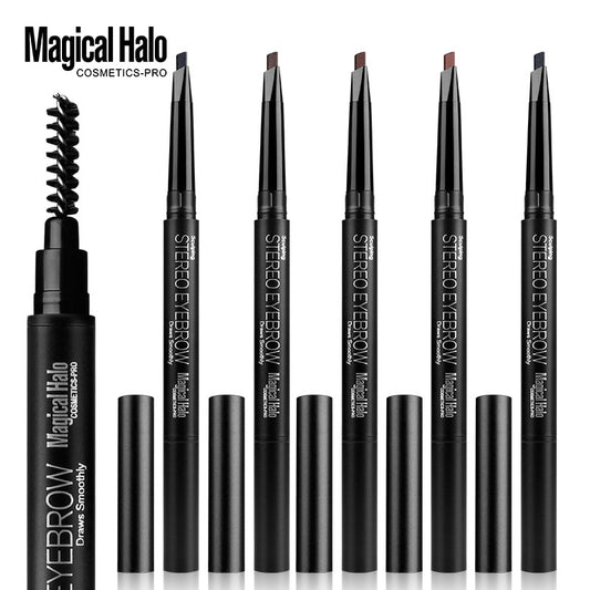 Makeup 5 Color Automatic Eyebrow Pencil Double Head Rotating Waterproof Makeup-Free Free-Shaving Eyebrow Pencil