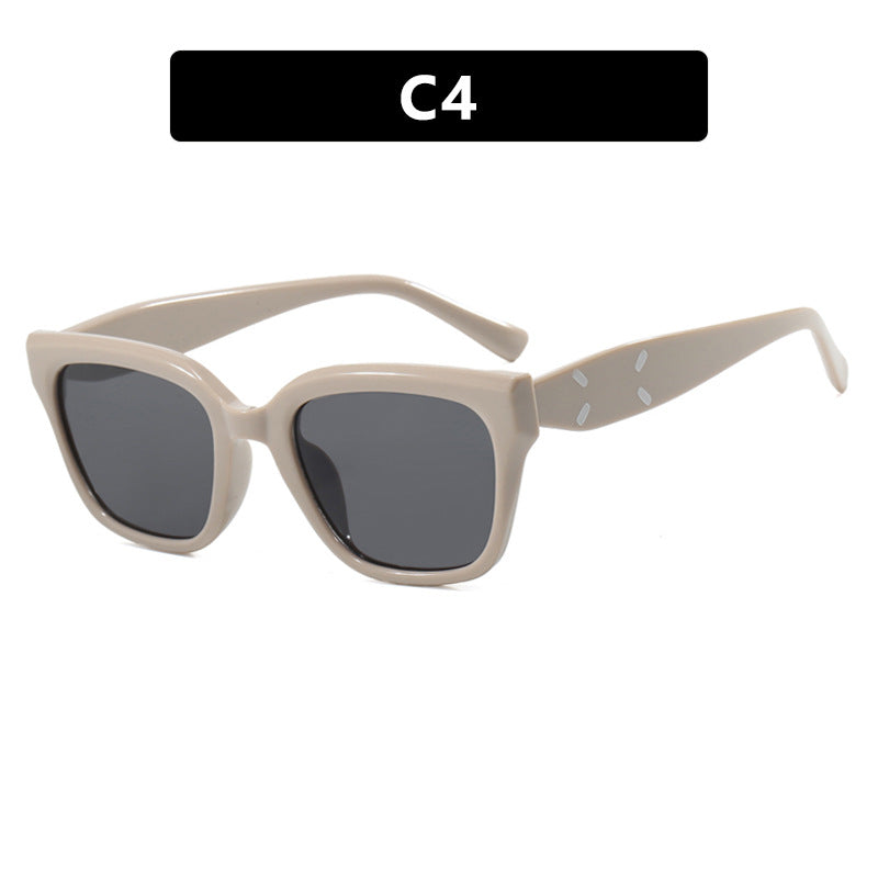 Square cat eye sunglasses for women with a high-end feel, small face, retro sunglasses, new sunglasses with UV protection
