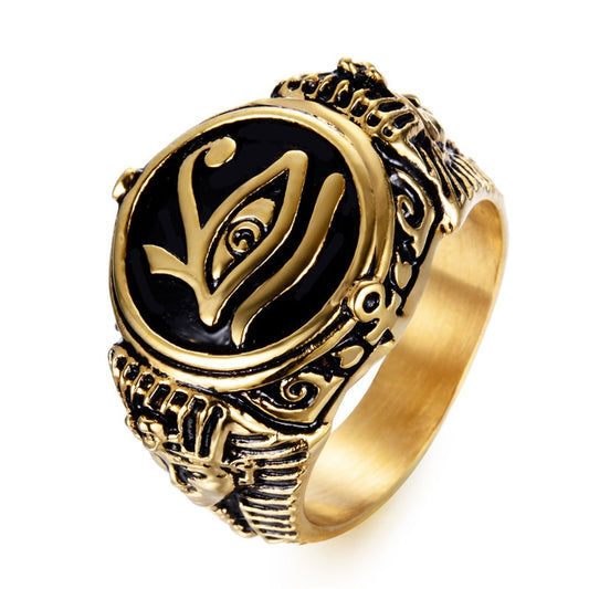 Egyptian Eye of Horus Ra Udjat Amulet Ring Egypt Pharaoh King Motor Biker Mens Women Ring Wholesale