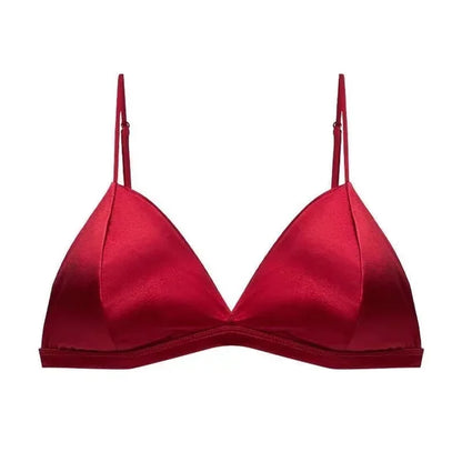 Women's French Style Bra Girl Wrapped Chest Adjustable Shoulder Strap Single Buckle Satin Sexy Tube Top Underwear Lingerie