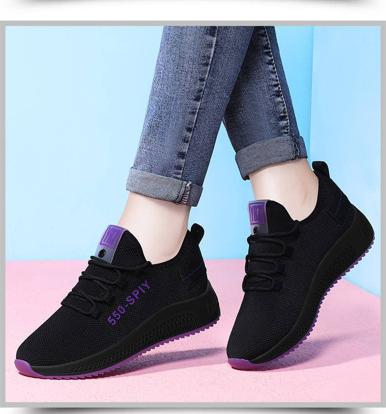 Autumn New Women's Shoes Fashion Single Shoes Casual Sports Travel Shoes Non slip Old Beijing Mesh Running Shoes