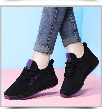 Autumn New Women's Shoes Fashion Single Shoes Casual Sports Travel Shoes Non slip Old Beijing Mesh Running Shoes