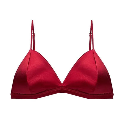 Women's French Style Bra Girl Wrapped Chest Adjustable Shoulder Strap Single Buckle Satin Sexy Tube Top Underwear Lingerie