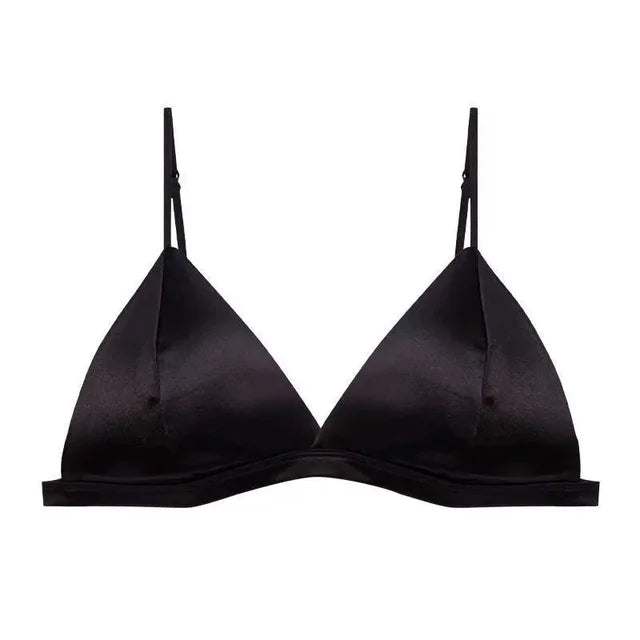 Women's French Style Bra Girl Wrapped Chest Adjustable Shoulder Strap Single Buckle Satin Sexy Tube Top Underwear Lingerie