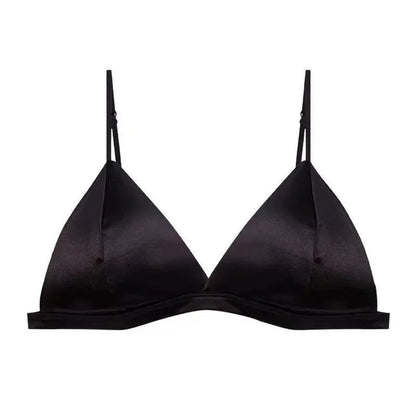 Women's French Style Bra Girl Wrapped Chest Adjustable Shoulder Strap Single Buckle Satin Sexy Tube Top Underwear Lingerie